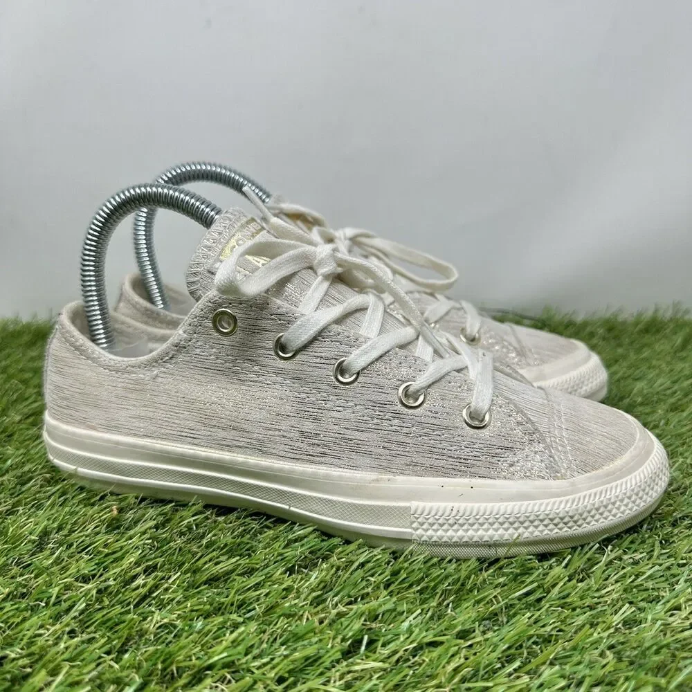 Converse Chuck Taylor All Star Egret Gold Metallic Low Top Size 3 Youth 363092C